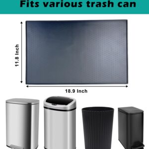 Luccov Trash Can Mat, Waterproof Raised Edge Silicone Under Garbage Can Mat, 11.8" X18.9" Non-Slip Trash Can Pad for Kitchen Office Bedroom Reduce Floor Carpet Wall Scratches, Black