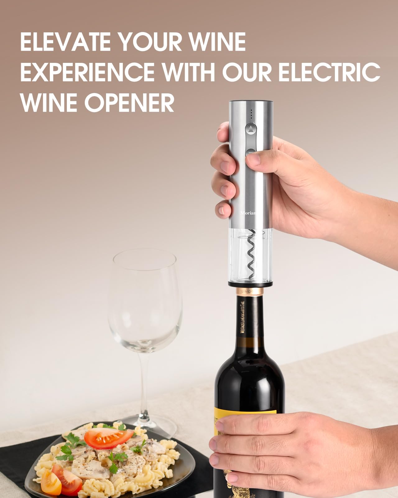 Electric Wine Opener Set with Stand, Wine Gift Set with Rechargeable Wine Opener, Wine Aerator, Vacuum Stoppers and Foil Cutter, 6-in-1 Wine Bottle Opener Set for Home Party Bar Outdoor Gift