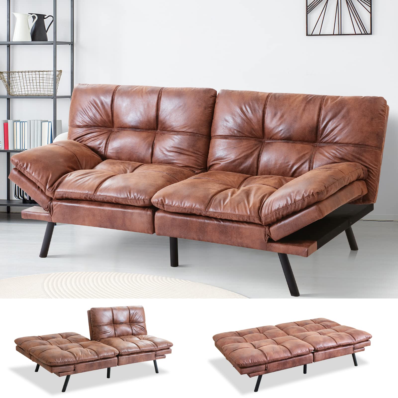 MUUEGM WXJ-sofabed-Brown-88 Sofabed, Dark Brown