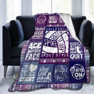 Homieblanket Volleyball Blanket for Boys Girls, Cool Volley Ball Themed Design Printed Throw Blankets for Kids Lap, Chair Sofa, Warm Soft Cozy Blanket, 40"x 50"