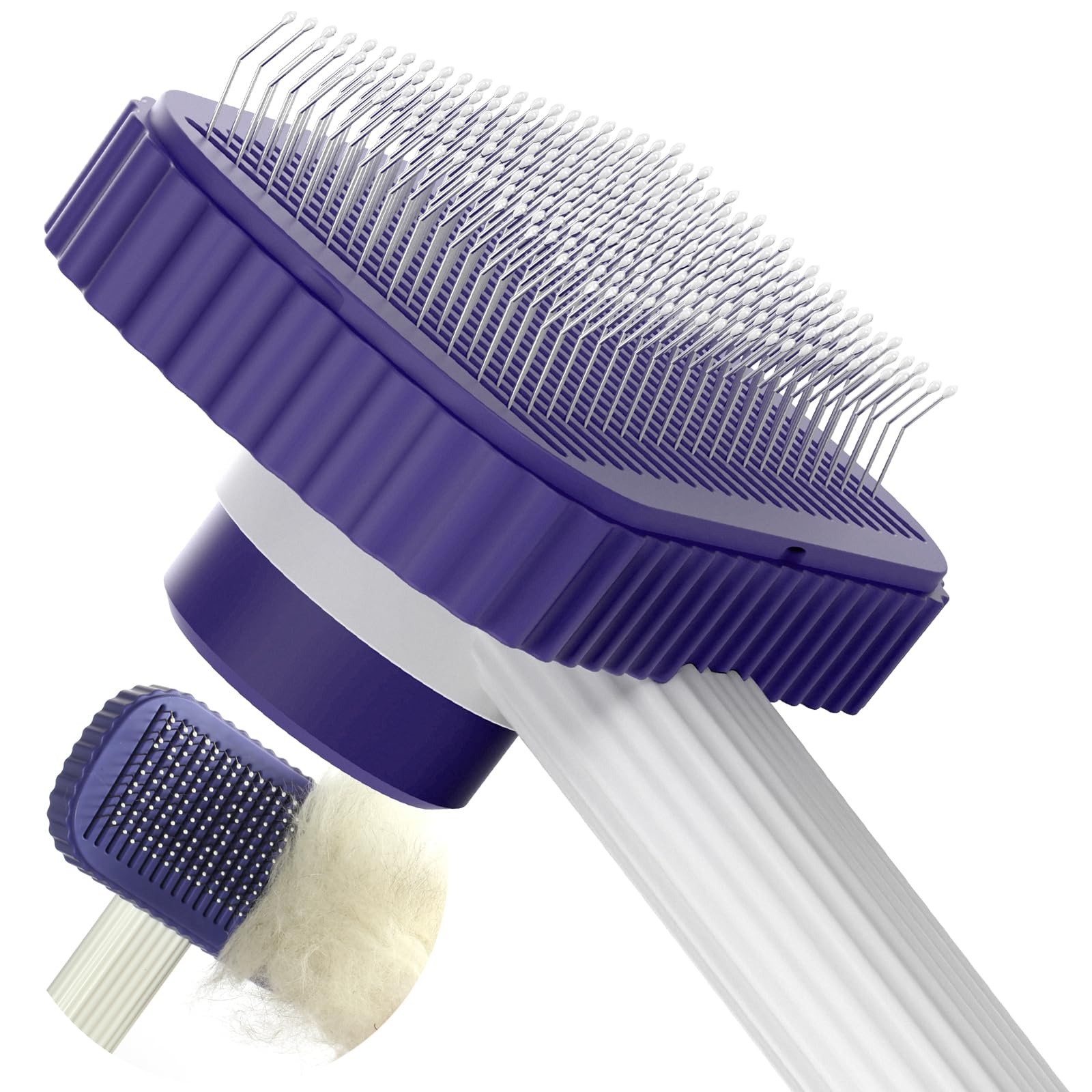 Garstor Cat brush, Cat Brush for Long or Short Haired Cats, Remove Loose Fur and Mats, Rounded Pins Reduces Painful Pulling, Not for Tangle and Curly Fur, Dark Blue