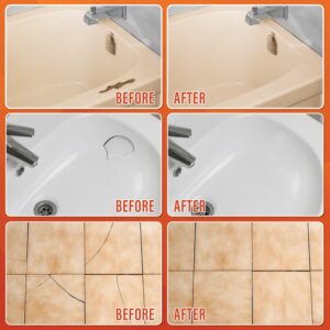 Fiberglass Tub Repair Kit(Color Match), Fiberglass Shower and Acrylic Bathtub Repair Kit for Scratches, Cracks, Chips, Holes on Porcelain, Enamel, Tub, Tile, Sink, Fix Chipped Almond Fiberglass Tub