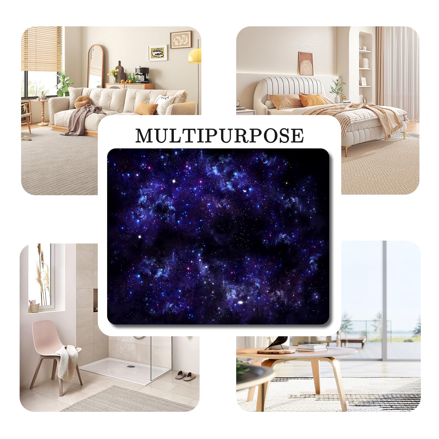 kksme Large Area Rug Carpet Floor Washable Mats Rugs 5'x6' for Living Room Bedroom Home Decor Galaxy Star Nebula Astral