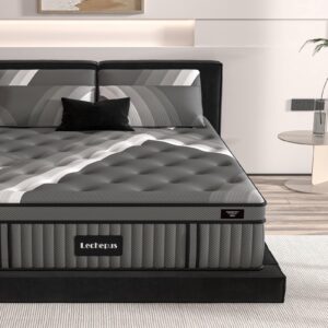 lechepus full mattress, 14inch plush soft memory foam hybrid mattress, full size memory foam with pocket spring mattresses, supportive mattress in box for pressure relief, certipur-us, 10 years