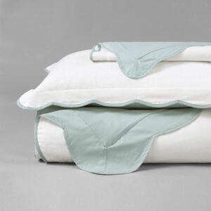 Lush Decor Coastal Chic Scallop Edge Duvet Blue/White 3 Piece Set King - Soft Elegant Affordable Luxury Duvet Set