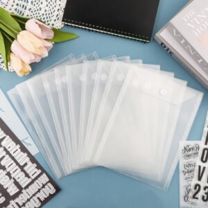 Briartw 20pcs 7x9.4" Storage Envelopes Hook and Loop Closure, Resealable Plastic Envelopes Pockets for Cutting Dies Stencil Crafts Organizer Holder,Storage Bag for Clear Stamp,Die Cuts,Photos