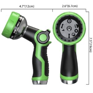 Hose Nozzle 10 Adjustable Patterns Garden Hose Nozzle Premium High Pressure Water Hose Nozzle with Thumb Control Design Hose Sprayer Nozzle for Garden & Lawns Watering, Cleaning, Pets & Car Washing