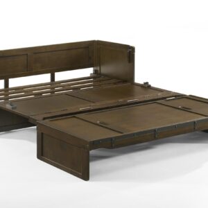 Night & Day Furniture Murphy Cube Cabinet Bed (Rustic Brown w/Ranchero Hardware, Queen)