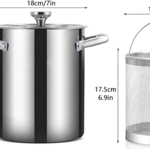 Cooking Pots,Japanese Spaghetti Pot with Basket Insert & Lid, Stainless Steel Vegetable Asparagus Spaghetti Steamer Oil Deep Fry Pan Pasta Stovetop Cooker