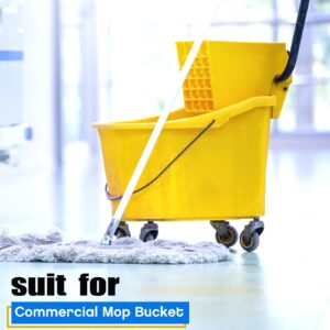 Sunnychicc Side Press Wringer Replacement for Commercial Mop Bucket 26 and 33 Qt, with 2 Pcs Mop Head Replacement, Yellow Mop Wringer with Handle for Easy Use, Blue Mop Head Refill for Cleaning Floor