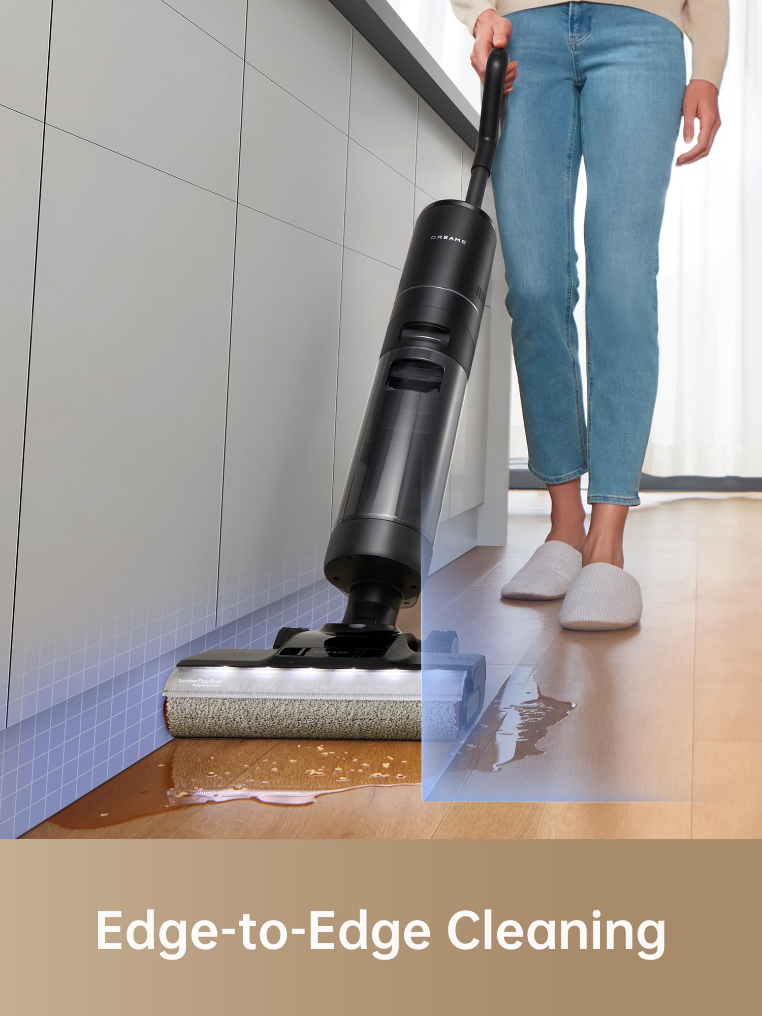 dreame H13 Pro Wet Dry Vacuum Cleaner, Smart Floor Cleaner Vacuum Mop for Hard Floors, 140°F Brush Wash, Hot Air & Dual Rotation Self-Cleaning, GlideWheel™ Power System, Great for Sticky Messes