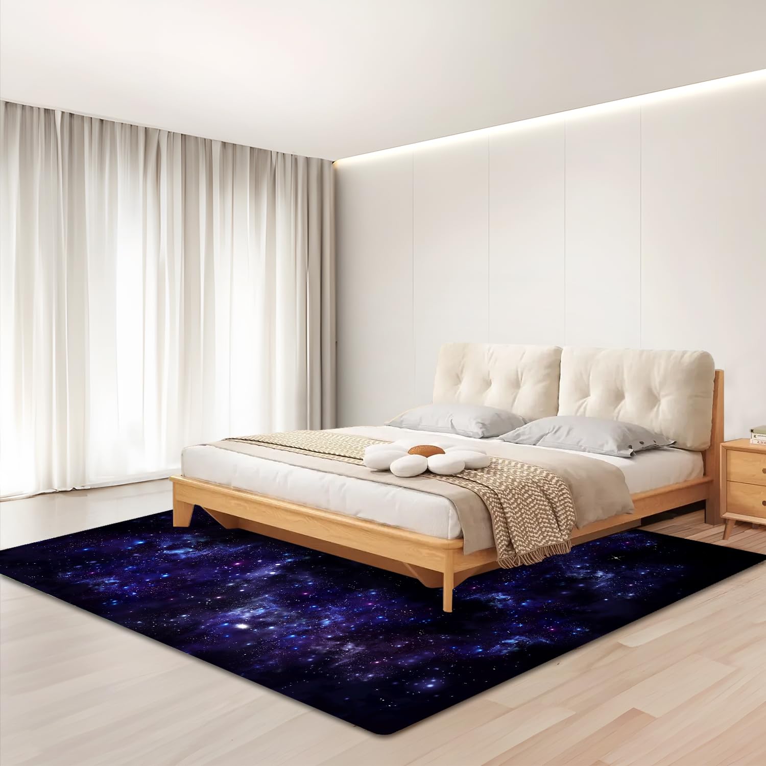 kksme Large Area Rug Carpet Floor Washable Mats Rugs 5'x6' for Living Room Bedroom Home Decor Galaxy Star Nebula Astral