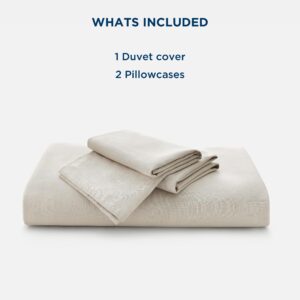 Bedsure Cooling Duvet Cover Queen,Rayon Derived from Bamboo Linen Blend Duvet Cover Queen,Linen Duvet Cover Set,3 Pieces,1 Duvet Cover 90x90 Inches and 2 Pillowcases,Comforter Sold Separately