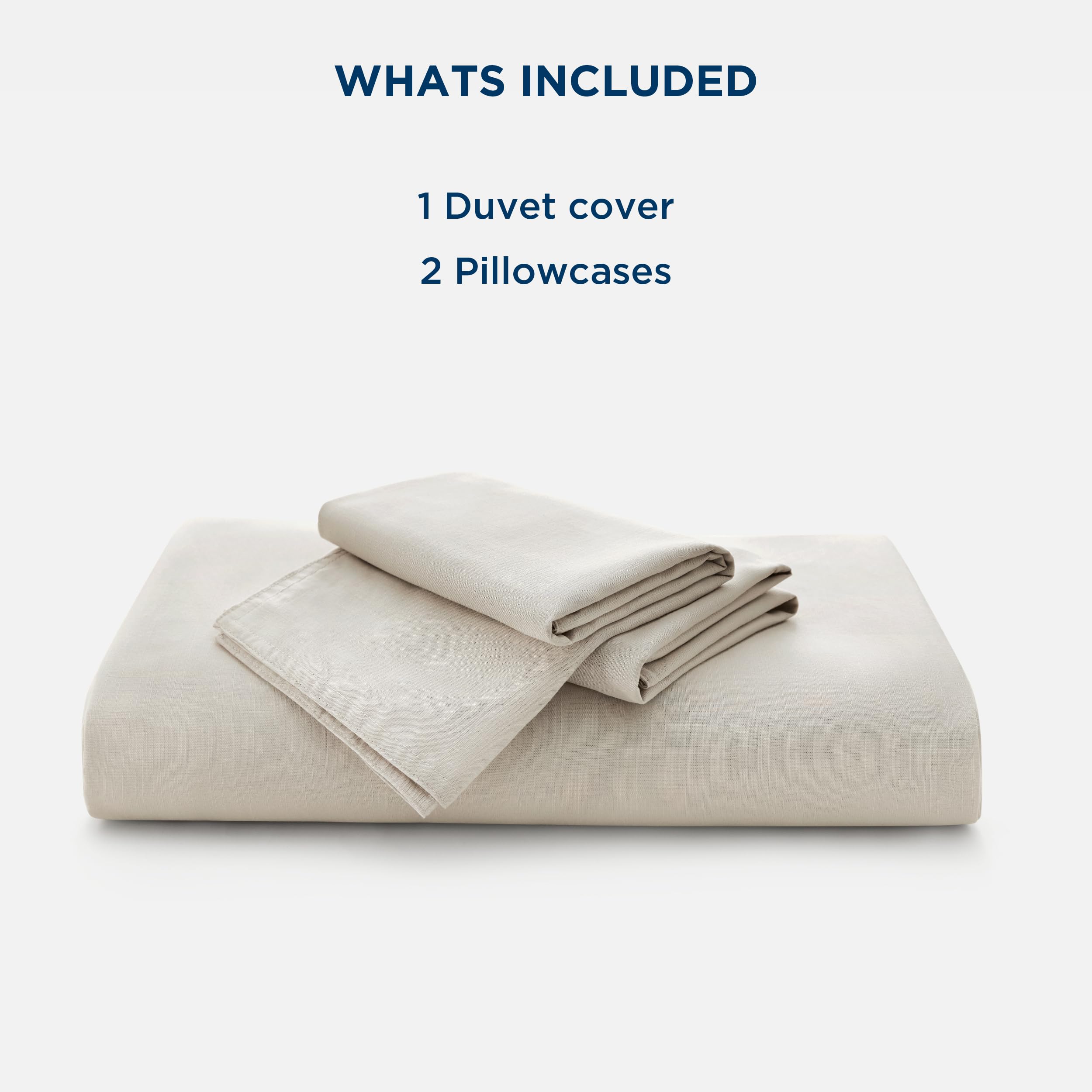 Bedsure Cooling Duvet Cover Queen,Rayon Derived from Bamboo Linen Blend Duvet Cover Queen,Linen Duvet Cover Set,3 Pieces,1 Duvet Cover 90x90 Inches and 2 Pillowcases,Comforter Sold Separately