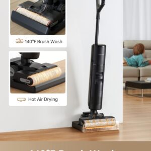 dreame H13 Pro Wet Dry Vacuum Cleaner, Smart Floor Cleaner Vacuum Mop for Hard Floors, 140°F Brush Wash, Hot Air & Dual Rotation Self-Cleaning, GlideWheel™ Power System, Great for Sticky Messes