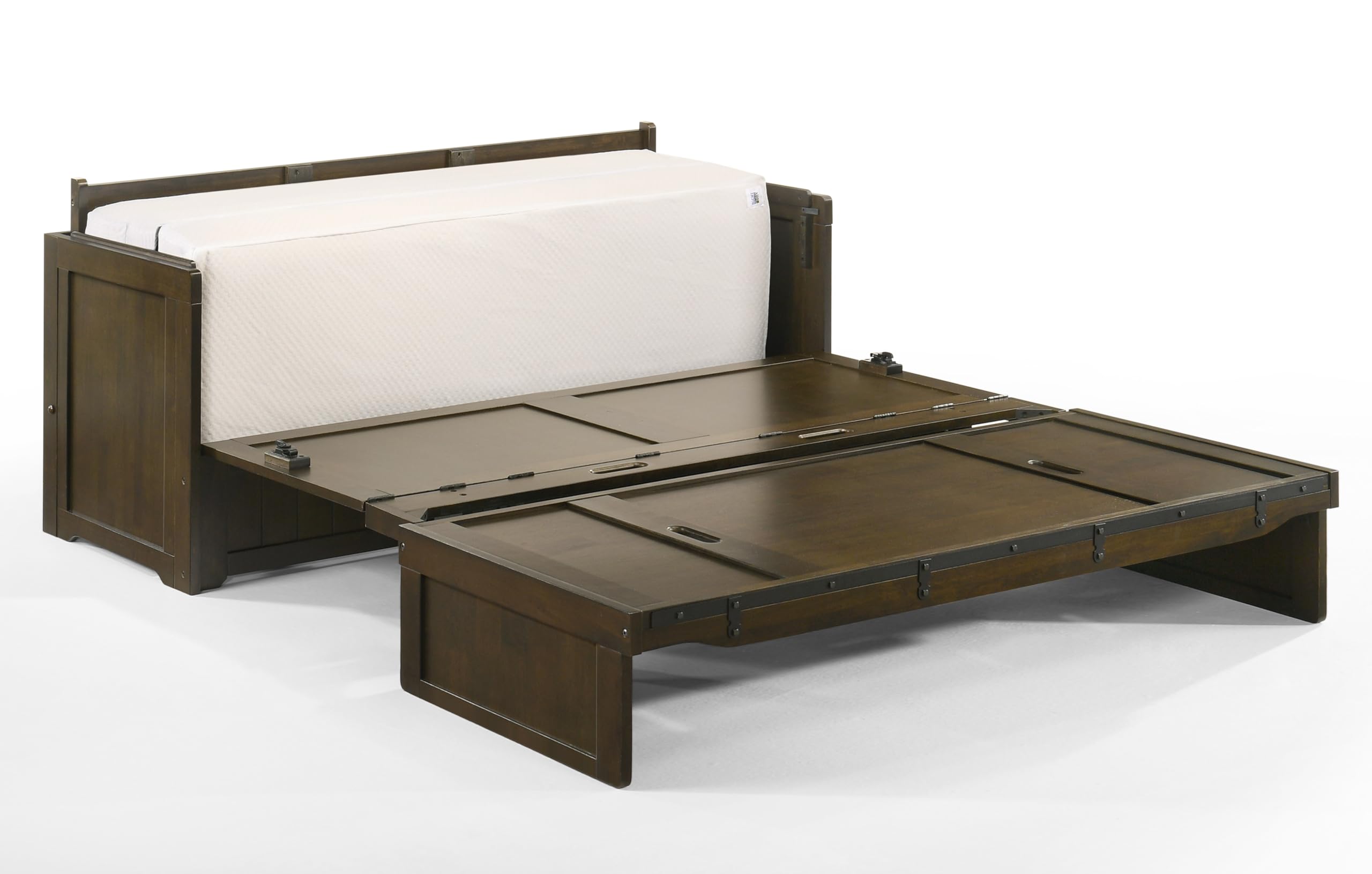 Night & Day Furniture Murphy Cube Cabinet Bed (Rustic Brown w/Ranchero Hardware, Queen)