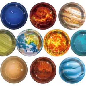 Naozinebi 50Pcs Solar System Party Plates Outer Space Theme Party Supplies Galaxy Party Planet Dessert Paper Plates for Kids Space Solar System Planets Baby Shower Party Birthday Party Decoration