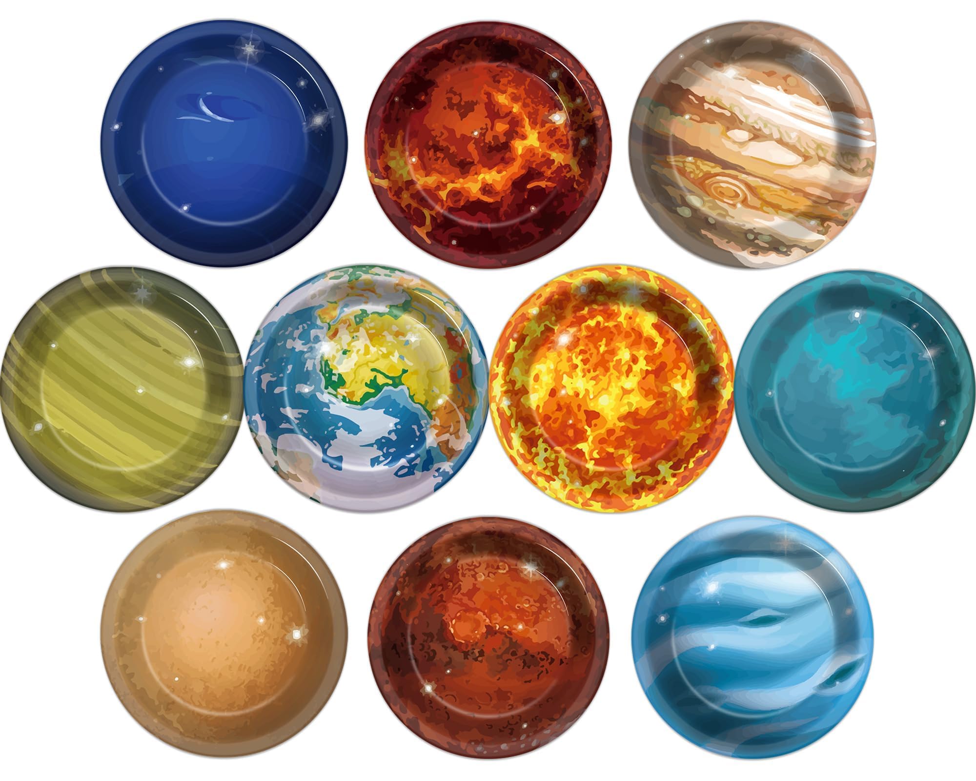 Naozinebi 50Pcs Solar System Party Plates Outer Space Theme Party Supplies Galaxy Party Planet Dessert Paper Plates for Kids Space Solar System Planets Baby Shower Party Birthday Party Decoration