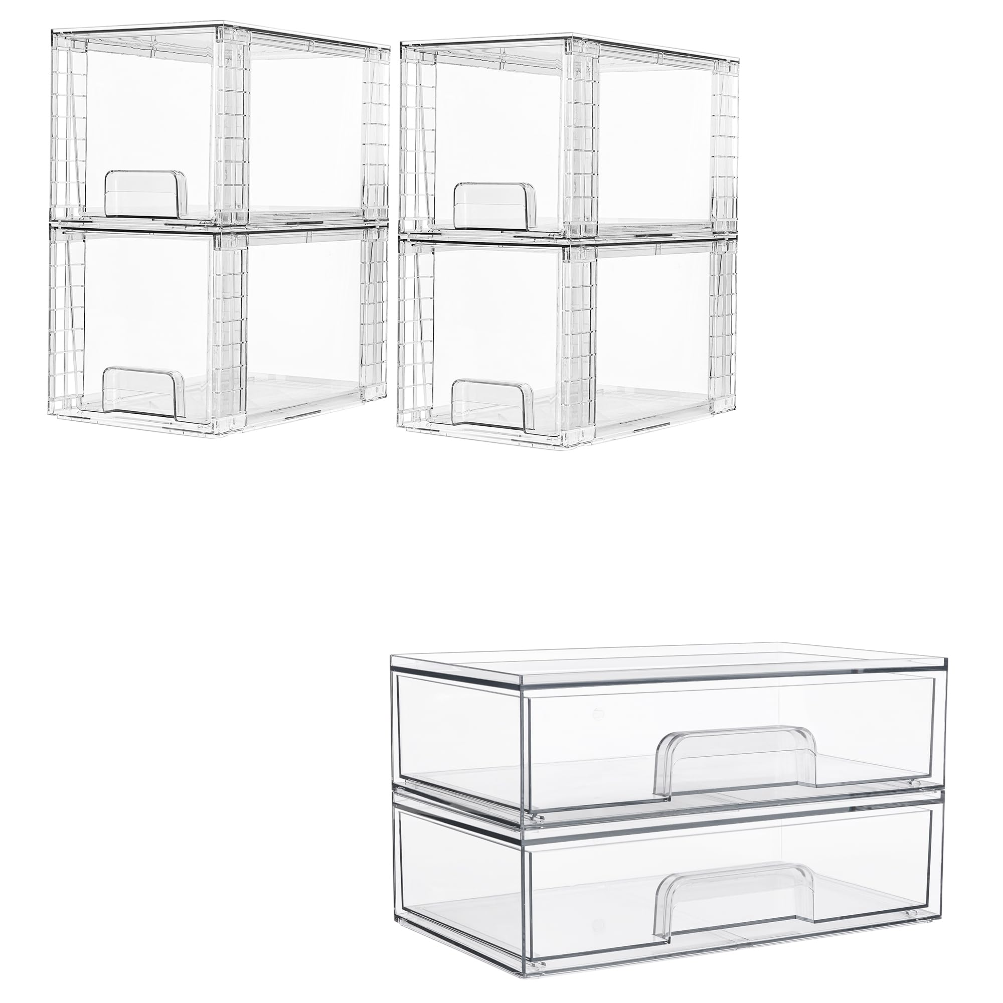 Vtopmart 4 Pack Large and 2 Pack 12''W Stackable Storage Drawers