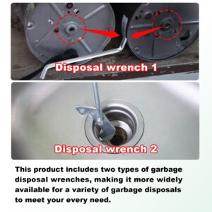 FullMayPro Garbage Disposer Unjamming Wrench/WRN-00 Garbage Disposal Wrench Tool,Garbage Disposal Unjamming Wrench/Garbage Disposal Wrench for Dislodge Jams or Clutter From Above The Sink（Silver Kit）