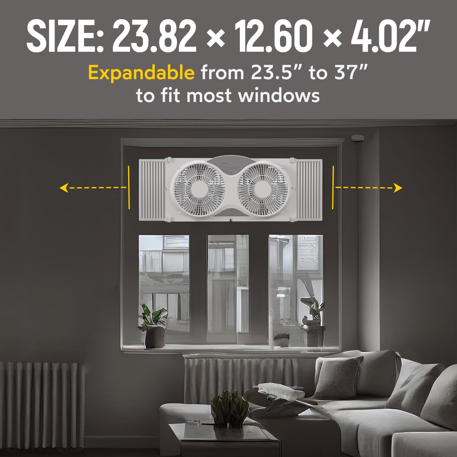 Craig Dual Window Fan with Reversible Airflow - Perfect Window Fans for Home Bedroom, Exhaust & Intake Options, Remote Controlled