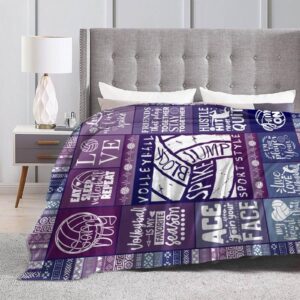 Homieblanket Volleyball Blanket for Boys Girls, Cool Volley Ball Themed Design Printed Throw Blankets for Kids Lap, Chair Sofa, Warm Soft Cozy Blanket, 40"x 50"