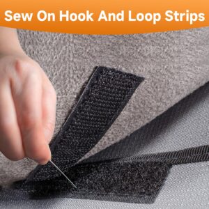 Nuroon 1in*11 Yard Sew On Hook and Loop Tape, Non-Adhesive Hook Loop Strips Roll, Strong Grip Fasteners Replace Button Zipper, Interlocking Tape for Sewing Clothing Curtains Bags Shoes Crafts