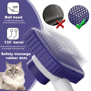 Garstor Cat brush, Cat Brush for Long or Short Haired Cats, Remove Loose Fur and Mats, Rounded Pins Reduces Painful Pulling, Not for Tangle and Curly Fur, Dark Blue