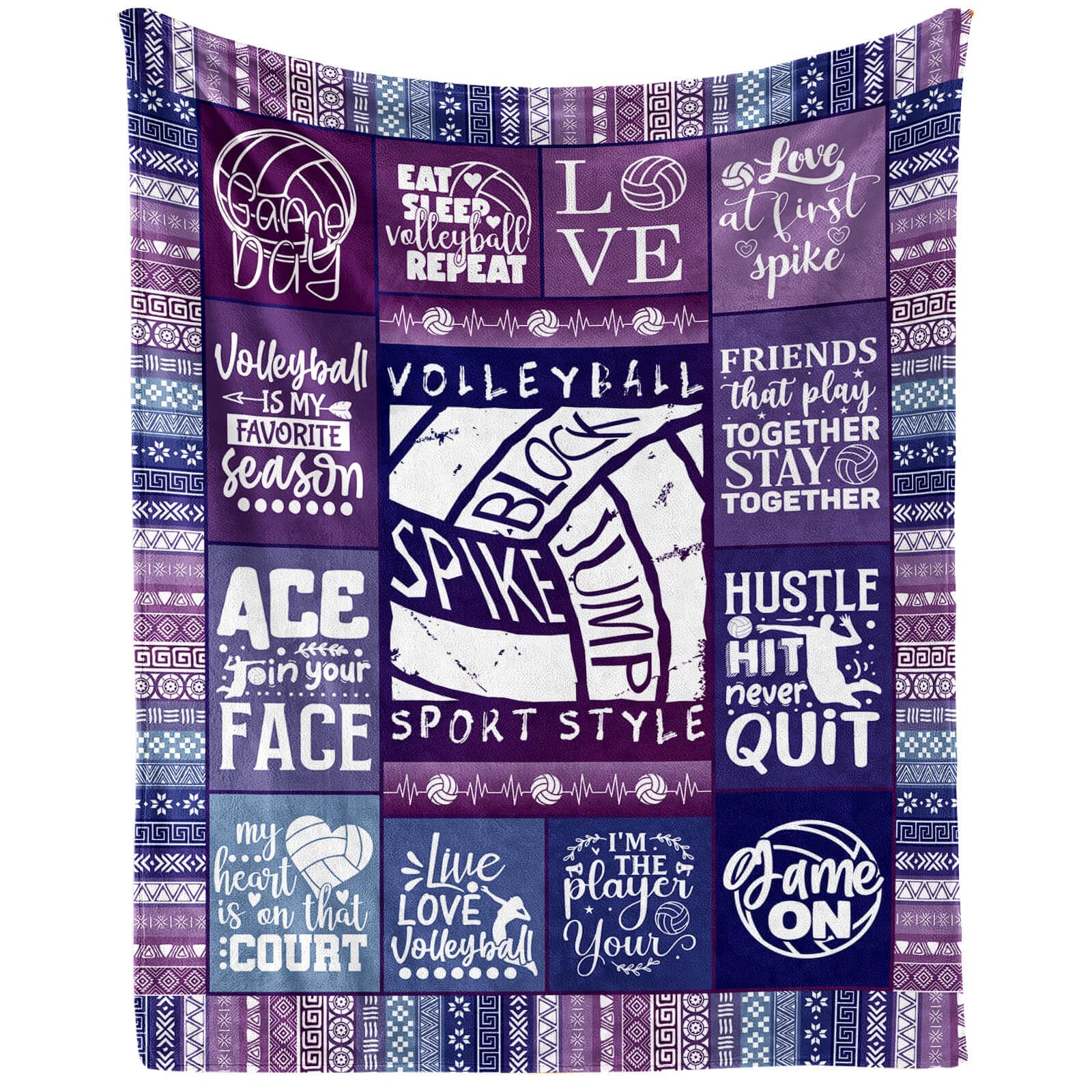 Homieblanket Volleyball Blanket for Boys Girls, Cool Volley Ball Themed Design Printed Throw Blankets for Kids Lap, Chair Sofa, Warm Soft Cozy Blanket, 40"x 50"