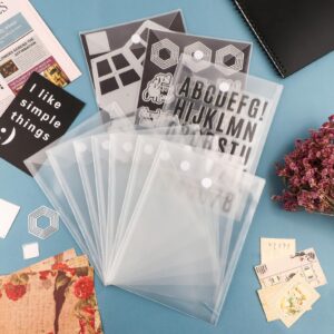 Briartw 20pcs 7x9.4" Storage Envelopes Hook and Loop Closure, Resealable Plastic Envelopes Pockets for Cutting Dies Stencil Crafts Organizer Holder,Storage Bag for Clear Stamp,Die Cuts,Photos