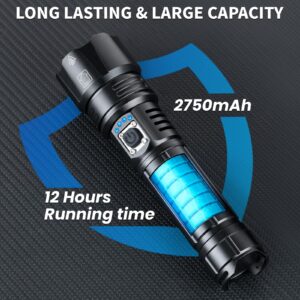 Lylting Rechargeable LED Flashlights High Lumens 2 Pack, 990,000 Lumen Super Bright Flashlight with USB Cable, 5 Modes Powerful Flashlight Waterproof Flash Light for Home Emergencies Camping