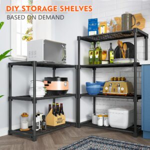 REIBII Wire Shelving Shelving Units and Storage Metal Shelves Storage Shelves 4-Tier Shelving Unit Storage Shelf Pantry Shelves Wire Shelf, 25.6" W x 15.8" D x 47.3" H