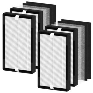 4 packs iaf-h-100c replacment filter c compatible with idylis iap-10-200, iap-10-280 air cleaner purifier with 4 extra activated carbon pre-filters