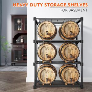 REIBII Wire Shelving Shelving Units and Storage Metal Shelves Storage Shelves 4-Tier Shelving Unit Storage Shelf Pantry Shelves Wire Shelf, 25.6" W x 15.8" D x 47.3" H