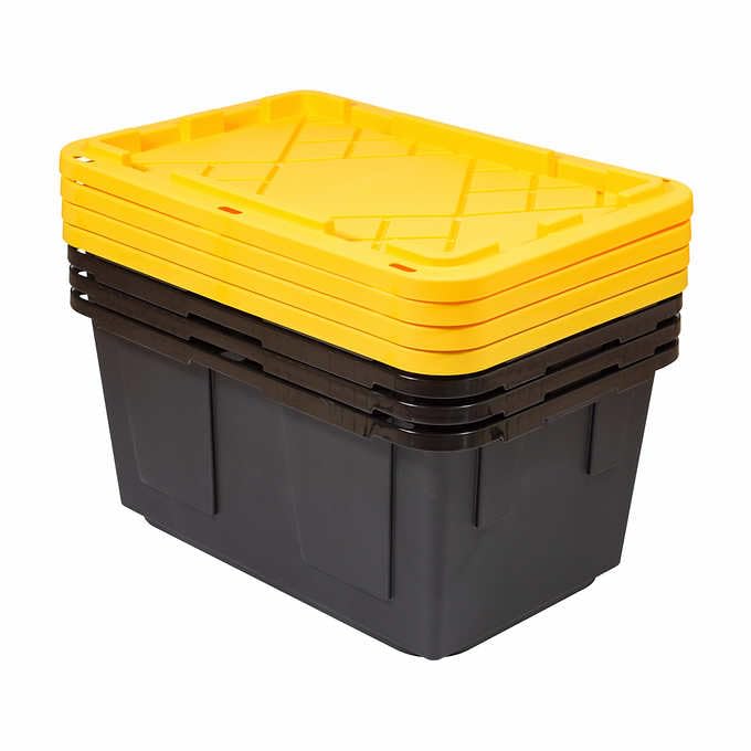 Generic 27 Gallon Storage Containers - Stackable Storing Bins (4 Pack), 743429