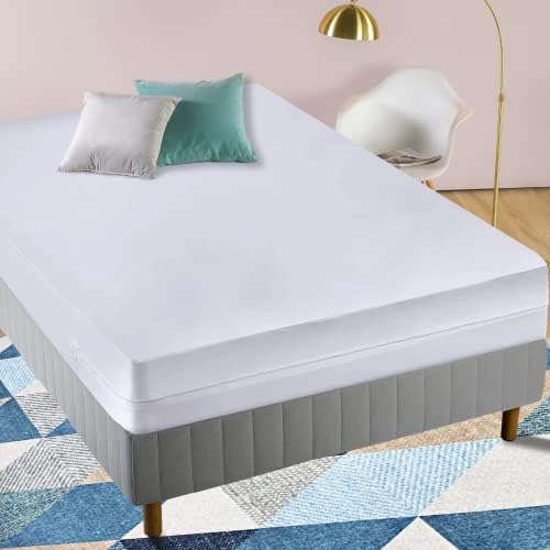 Nutan Ultra Plush Mattress Protector for 6" to 9" Mattresses, Heavy Duty Waterproof Zippered Bedbug Protectors, Washable Fabric, Dirt and Fungus Proof, White, Full