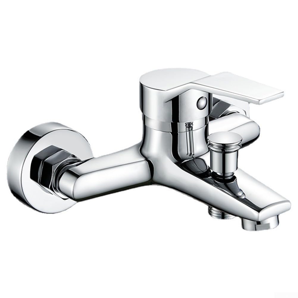 Bathtub Shower Faucet, Zinc Alloy Basin Shower Fixture Triple Bathtub Faucet Hot & Cold Water Mixer Valve Shower Mixer Valve Control Switch Bath Tap, G1/2inch