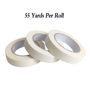 Lazybug studio Masking Tape 1 inch Wide, 24 Pack White Masking Tape, 1 inch x 55 Yards x 24 Rolls, 1320 Yards in Total