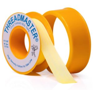 tapewell yellow gas pipe thread sealant tape - pack of 1-260" length 1/2" width thread seal tape - for propane, natural gas, and more