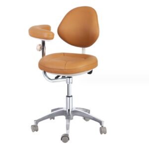 sfklyu dental stool, doctor chair dental assistant stool with armrest microfiber leather height adjustable for dental clinics, offices, labs,orange,47~61cm