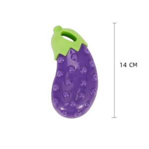 Grebest Prevent Dental Calculus Dog Toy Eggplant-Shaped Teething Cute Corn Carrot Eggplant Bite-Resistant Chew Soft Vegetable for Exercise Training Eggplant