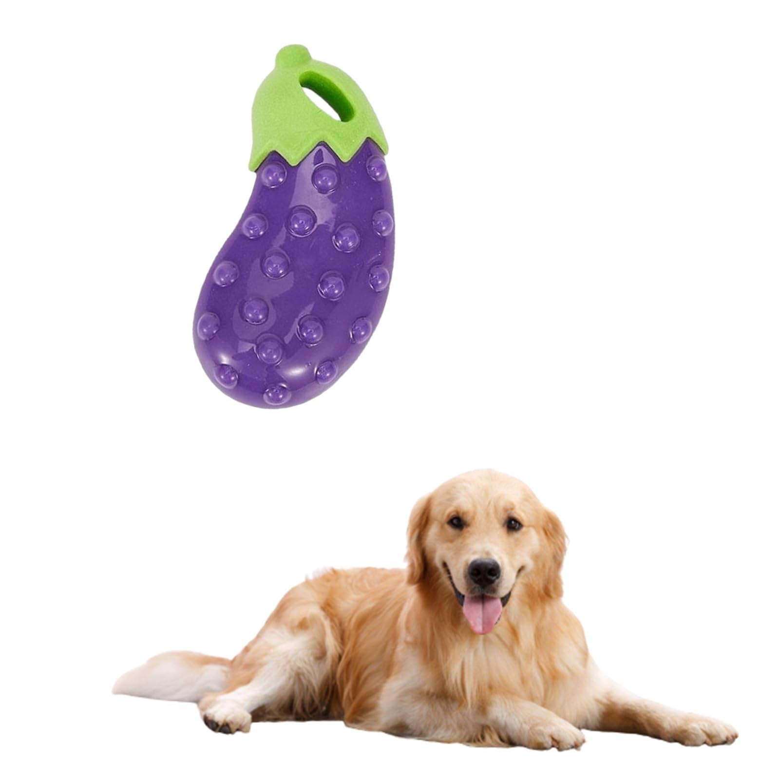 Grebest Prevent Dental Calculus Dog Toy Eggplant-Shaped Teething Cute Corn Carrot Eggplant Bite-Resistant Chew Soft Vegetable for Exercise Training Eggplant