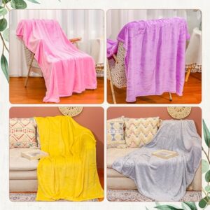 SmoothNovelty 6 Pcs Fleece Blankets for Girls Sleepover Party Soft Fuzzy Throw Blanket Warm Flannel Blanket for Teenager Spa Party Movie Graduation (Multicolor,40 x 60 Inch)