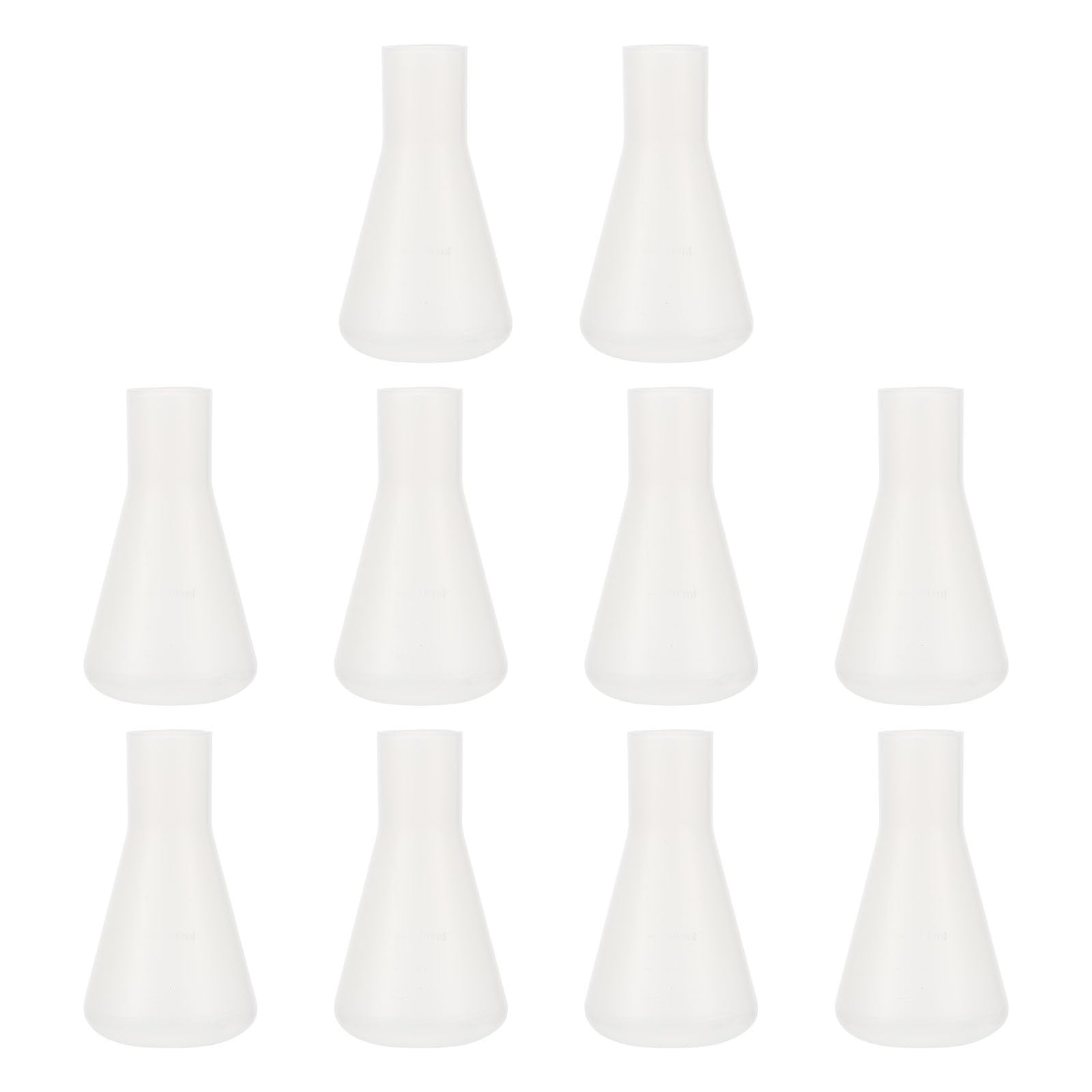 10 Pcs Plastic Flask Science Conical Flasks Conical Flask for Chemistry Scale Conical Flask Scale Flask for Laboratory Erlenmeyer Flask Experiment Scale Flask Plastic Conical Flask