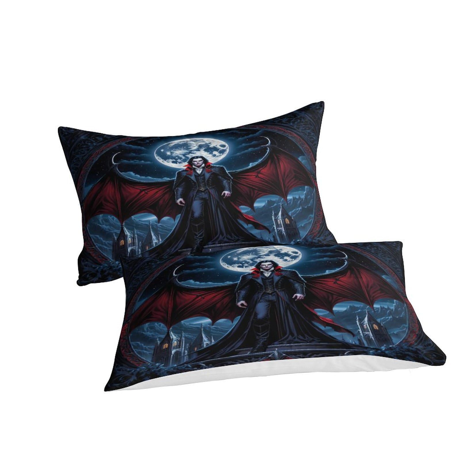 EVMILA Gothic Vampire Duvet Cover for Boys Girls Quilt Cover Comforter Covers 3D Print Scary Night with Pillow Cases with Zipper Closure Bedding Set Soft Microfiber 3 Pieces Twin（173x218cm）, Style-1