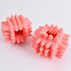 Grebest Dental Care Pet Toy Durable Pet Chew Pet Toy Bite-Resistant Soft Rubber Cat Dog Chew Toy for Teeth Cleaning Pet Food Leakage Pet Supplies Pink