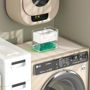 popbricks Acrylic Dryer Sheet Holder Box, Laundry Pod Container Dispenser, Laundry Room Organization and Storage