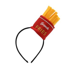 nicky bigs novelties mini french fry hat, novelty food vendor costume accessory, french fries headband accessory for adults red/yellow