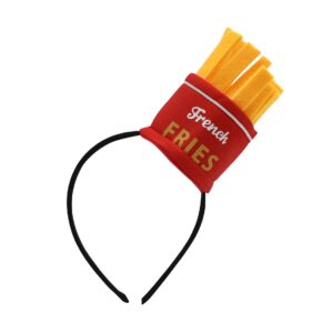 Nicky Bigs Novelties Mini French Fry Hat, Novelty Food Vendor Costume Accessory, French Fries Headband Accessory for Adults Red/Yellow