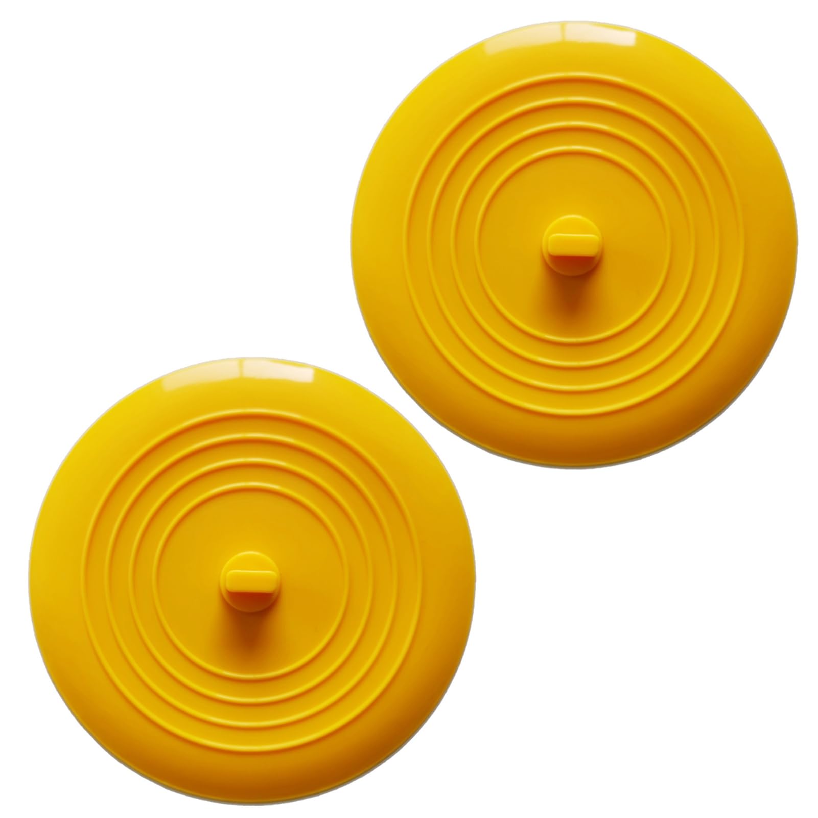 Grebest Durable Silicone Stopper Odor-Free Tub Seal 2 Pack Silicone Sink Stoppers Easy Installation Odor-Blocking Seal for Kitchen Sink Bathtub Drain Yellow